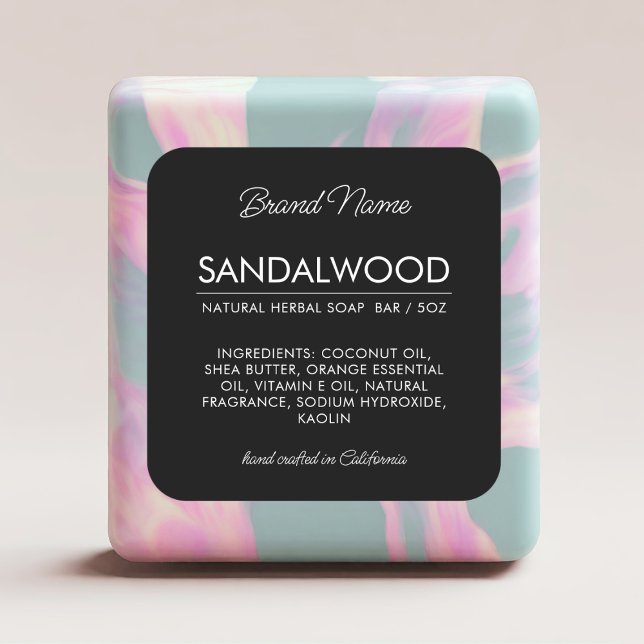 Modern black cosmetics soap ingredients label (Creator Uploaded)