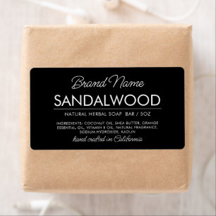 Modern black cosmetics soap ingredients label