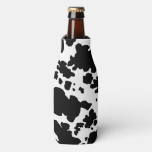 Modern Black Cow Spots Print  Bottle Cooler