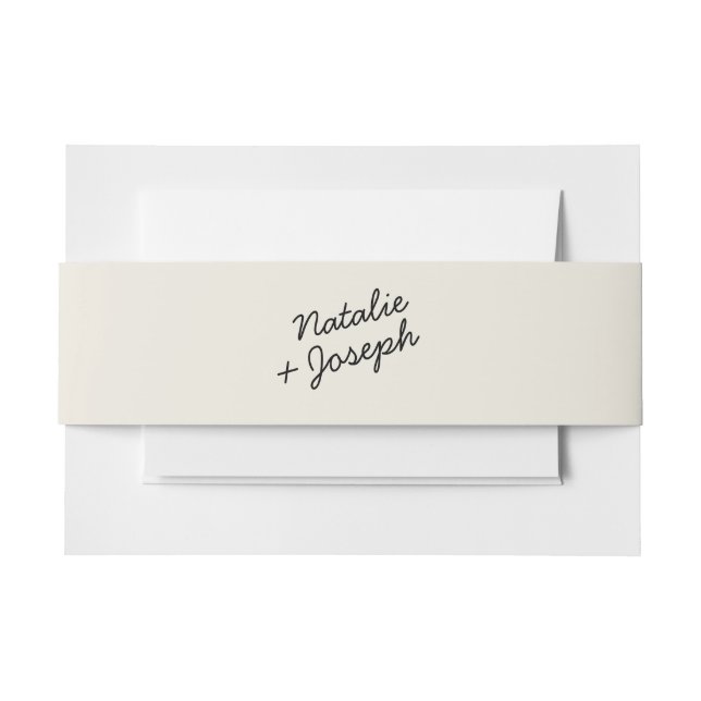 Modern Black Cream Retro Whimsical Bright Wedding  Invitation Belly Band (Front Example)