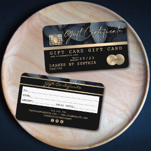 Modern Black Credit Card Gift Card Certificate 
