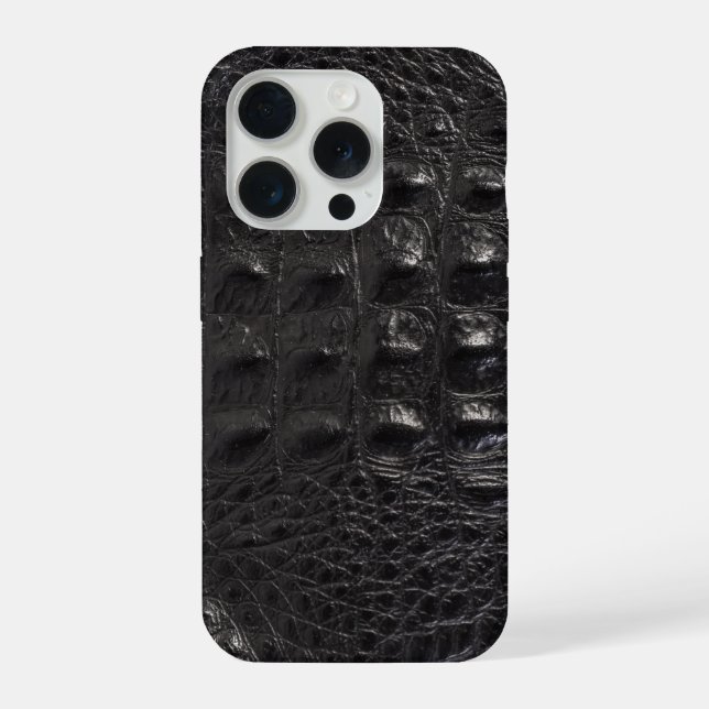 Modern Black Crocodile iPhone Case (Back)