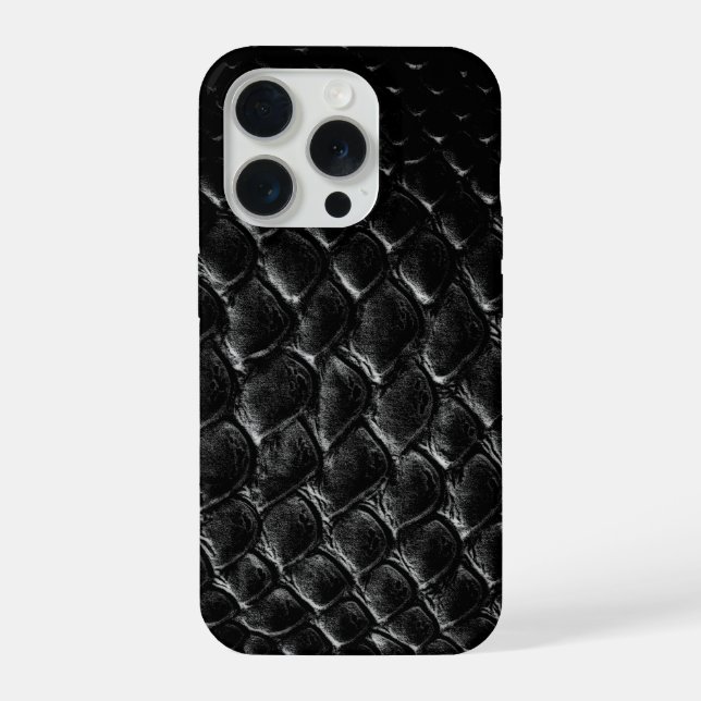 Modern Black Crocodile iPhone Case (Back)