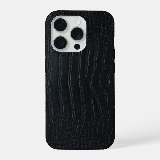 Modern Black Crocodile iPhone Case (Back)