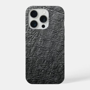 Modern Black Crocodile iPhone 15 Pro Case