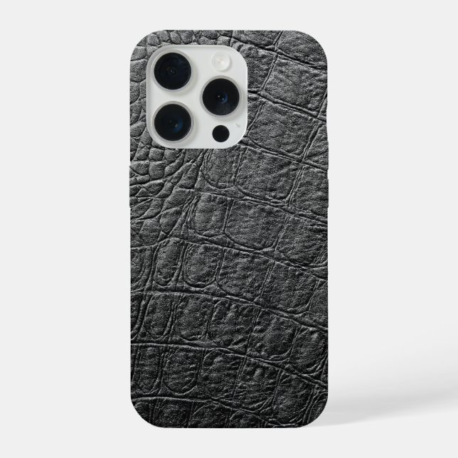 Modern Black Crocodile iPhone Case (Back)