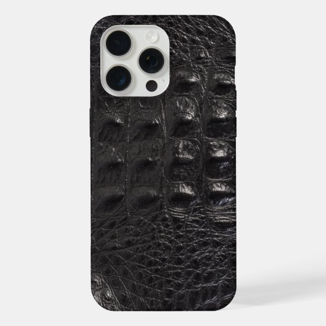 Modern Black Crocodile iPhone Case (Back)