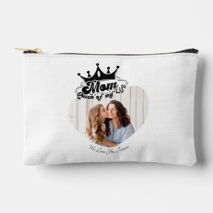 Modern Black Crown, MOM Queen of my life Photos  Accessory Pouch