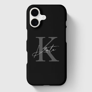 Modern Black Custom Initial Calligraphy Name