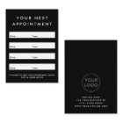 Modern black custom logo vertical appointment card