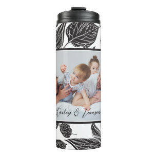 Modern Black Custom Photo Personalized  Thermal Tumbler
