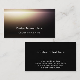 Modern Black Custom Text Christian Church Pastor Business Card