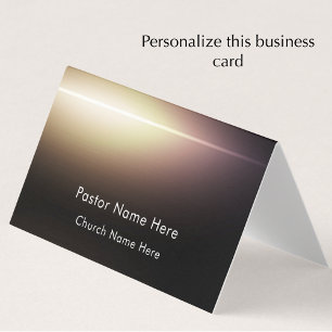 Modern Black Custom Text Christian Church Pastor Business Card
