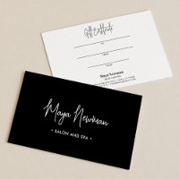 MODERN BLACK DARK SIGNATURE Monogram Gift Card