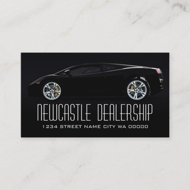 Modern Black Dealership Auto Sale Business Card (Front)