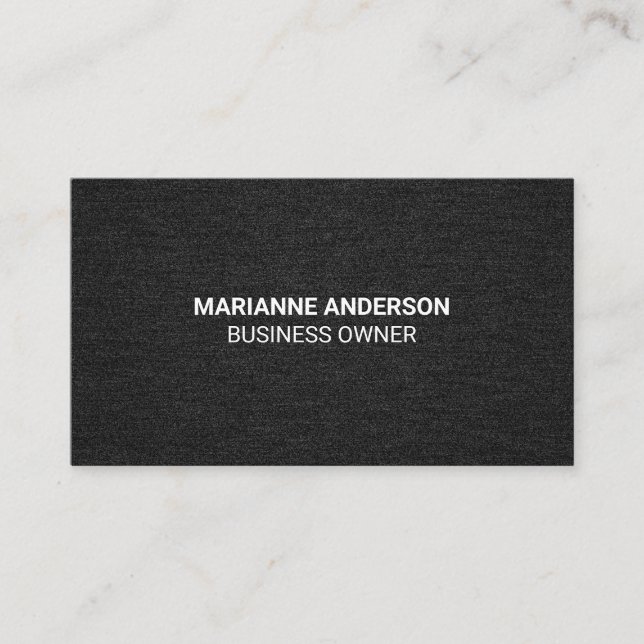 Modern Black Denim Fabric Background Business Card (Front)