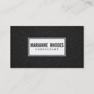 Modern Black Denim Minimalistic Business Card
