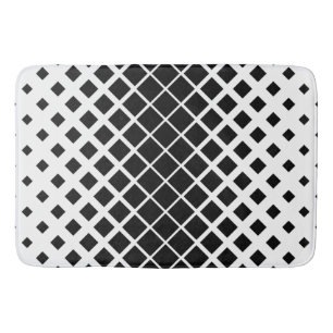 Modern Black Dissolving Square Block Pattern Bath Mat
