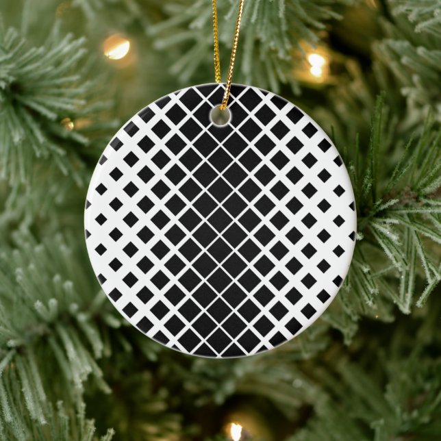 Modern Black Dissolving Square Block Pattern Ceramic Tree Decoration (Tree)