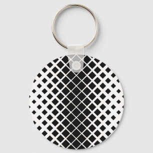 Modern Black Dissolving Square Block Pattern Key Ring