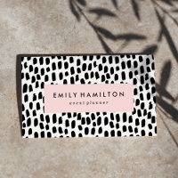 Modern Black Dots Blush Pink