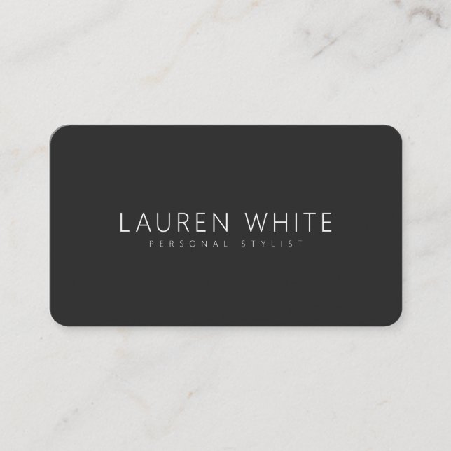 Modern black elegant minimalist professional chic business card (Front)