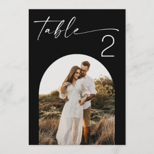 Modern Black Elegant Photo Wedding Table Numbers