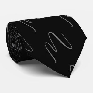 Modern Black Elegant Script Tie
