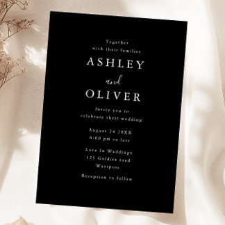 Modern Black Elegant Wedding Invitation