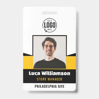 Modern Black Employee Photo ID Company Security Badge