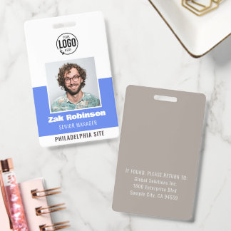 Modern Black Employee Photo ID Company Security Badge