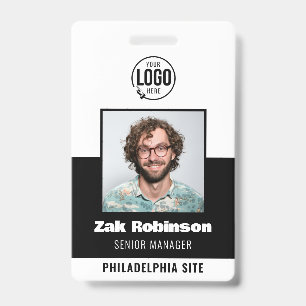 Modern Black Employee Photo ID Company Security Badge
