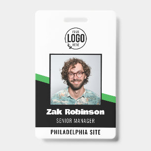Modern Black Employee Photo ID Company Security Badge