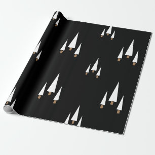 Modern Black Farmhouse Christmas Tree Wrapping Paper