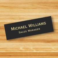 Modern Black Faux Gold Employee Business Office ID