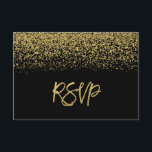 Modern Black Faux Gold Glitter RSVP<br><div class="desc">Glamourous black and faux gold glitter RSVP response cards. Designs are flat printed illustrations/graphics - NOT ACTUAL GOLD GLITTER.</div>