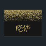 Modern Black Faux Gold Glitter RSVP<br><div class="desc">Glamourous black and faux gold glitter RSVP response cards. Designs are flat printed illustrations/graphics - NOT ACTUAL GOLD GLITTER.</div>
