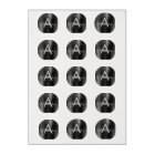 Modern Black Faux Stainless Steel Monogram