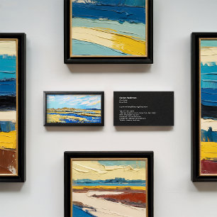 Modern black frame photo artwork painting minimal business card