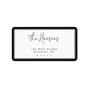 Modern Black Frame Return Address Label
