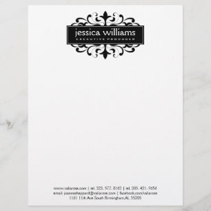 Modern Black Frame Vintage Accents Letterhead Design