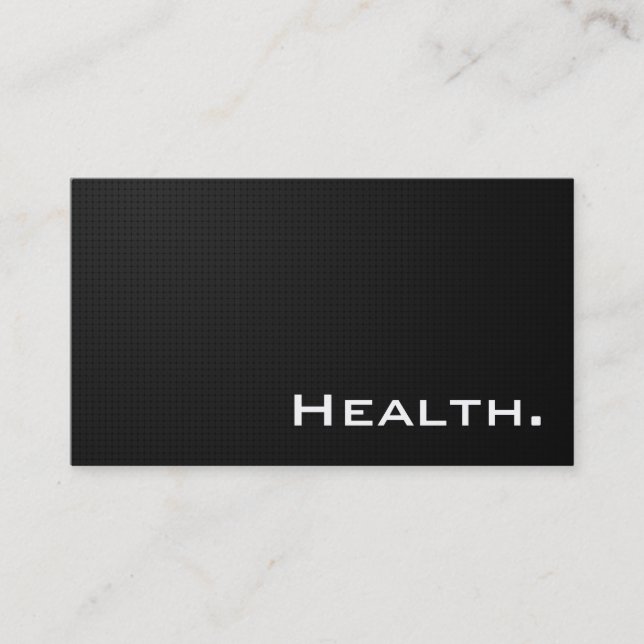 Modern Black Front and Back-Health Professional Business Card (Front)