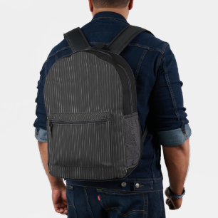 Modern Black Geometric Custom Name Printed Backpack