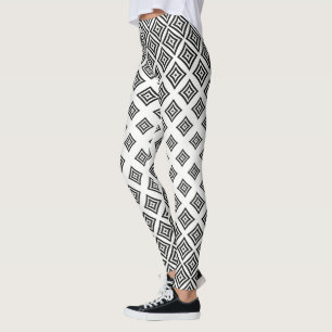 Modern Black Geometric Shapes Leggings