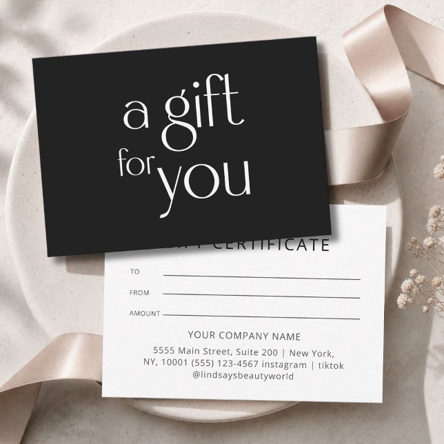  Modern Black Gift Certficate (Modern Black Gift Certficate)