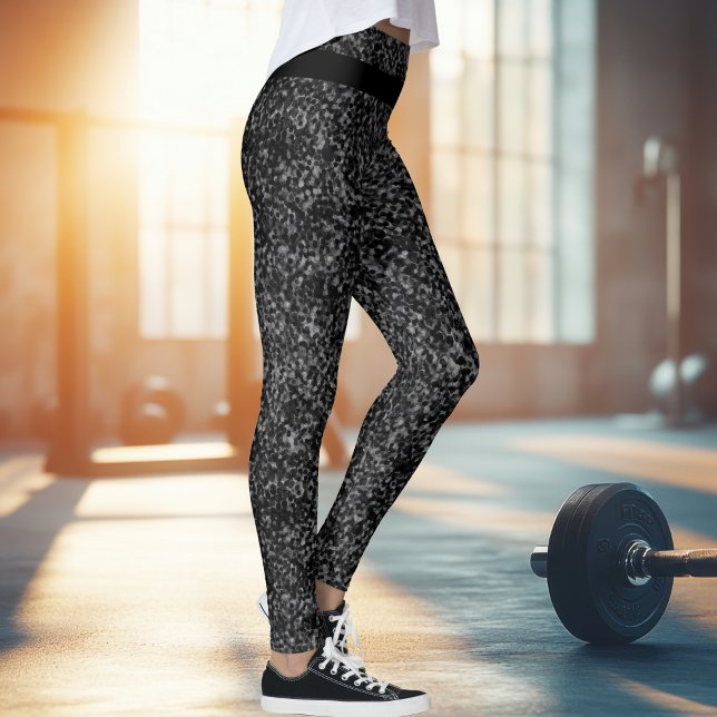 Modern Black Glitter Sparkle Leggings (Modern Black Glitter Sparkle Leggings)