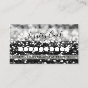 Modern Black GlitterSalon & Spa Loyalty  Business Card