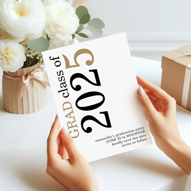 Modern Black Gold 2024 Graduation Save The Date (Creator Uploaded)