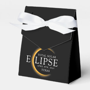 Modern Black & Gold 2024 Texas Total Solar Eclipse Favour Box
