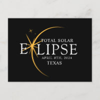 Modern Black & Gold 2024 Texas Total Solar Eclipse